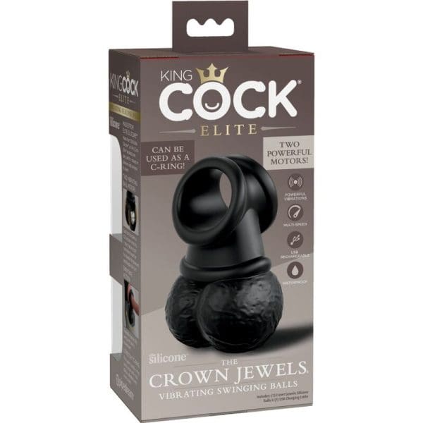 KING COCK - ELITE RING WITH TESTICLE VIBRATING SILICONE 8